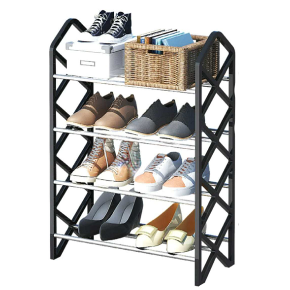 Organizador Zapatos 4 Niveles Forma X Estante Hogar Ahorro Espacio