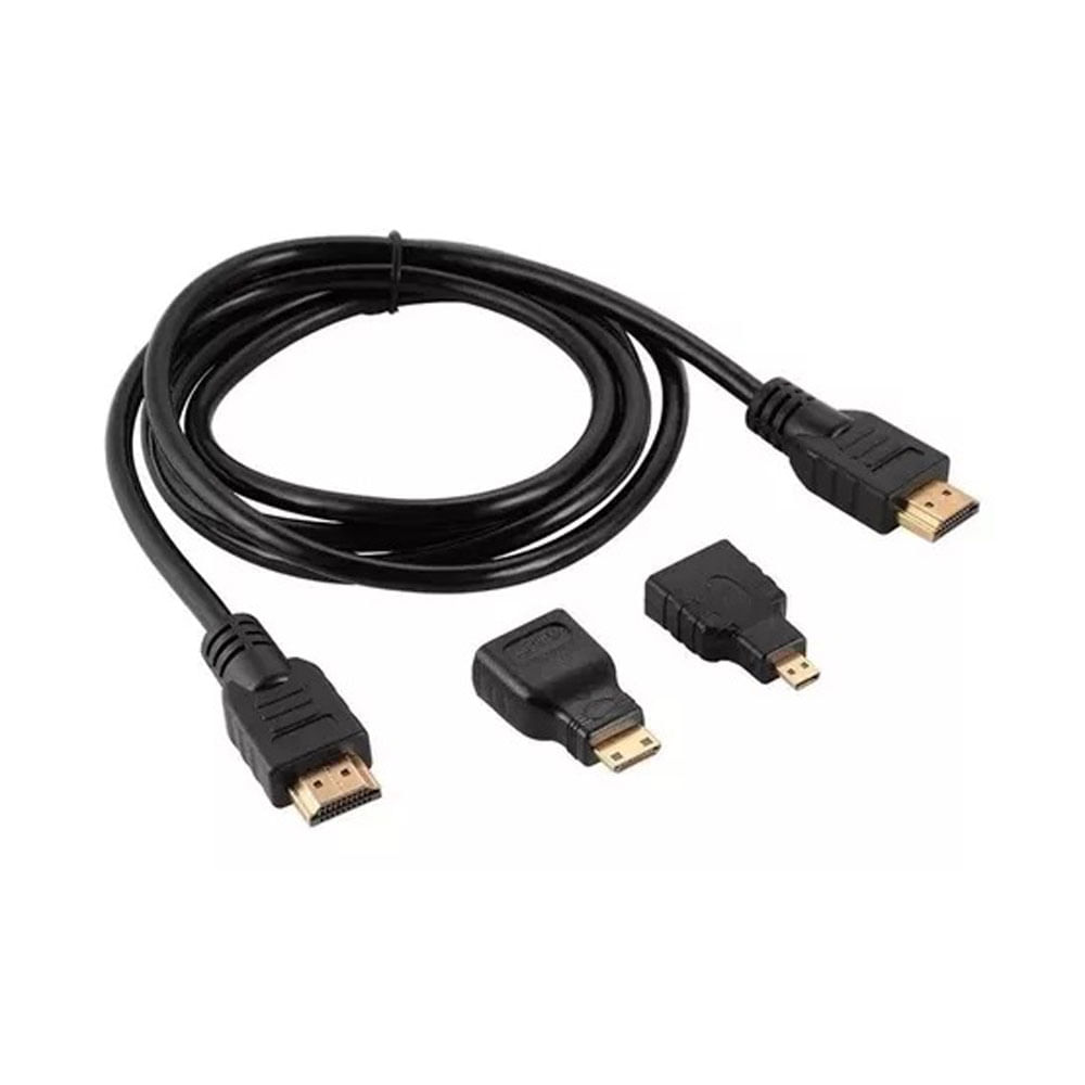 Cable HDMI 3EN1 Mini Micro 1.5m Adaptador Convertidor Extension TV