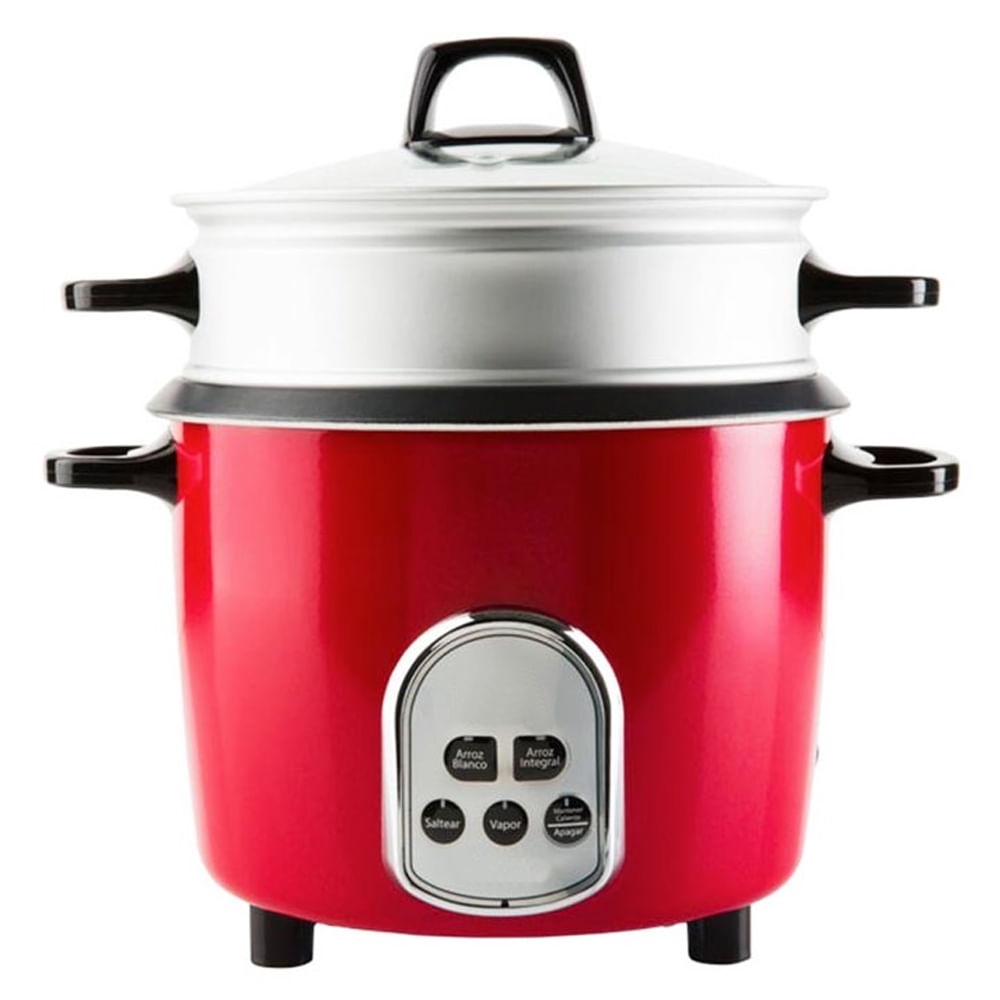 Olla Arrocera 7 Tazas Digital Multifuncional Vapor Antiadherente Roja