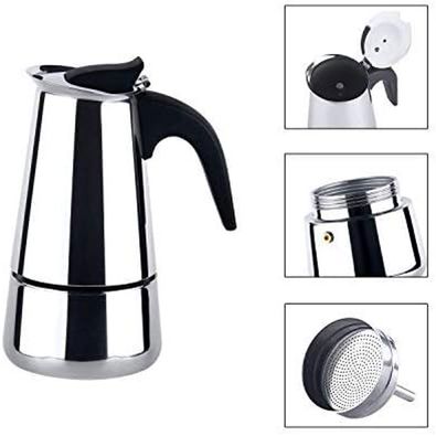 Cafetera Italiana Espresso 6 Tazas Estufa IU-6CS Manual Acero