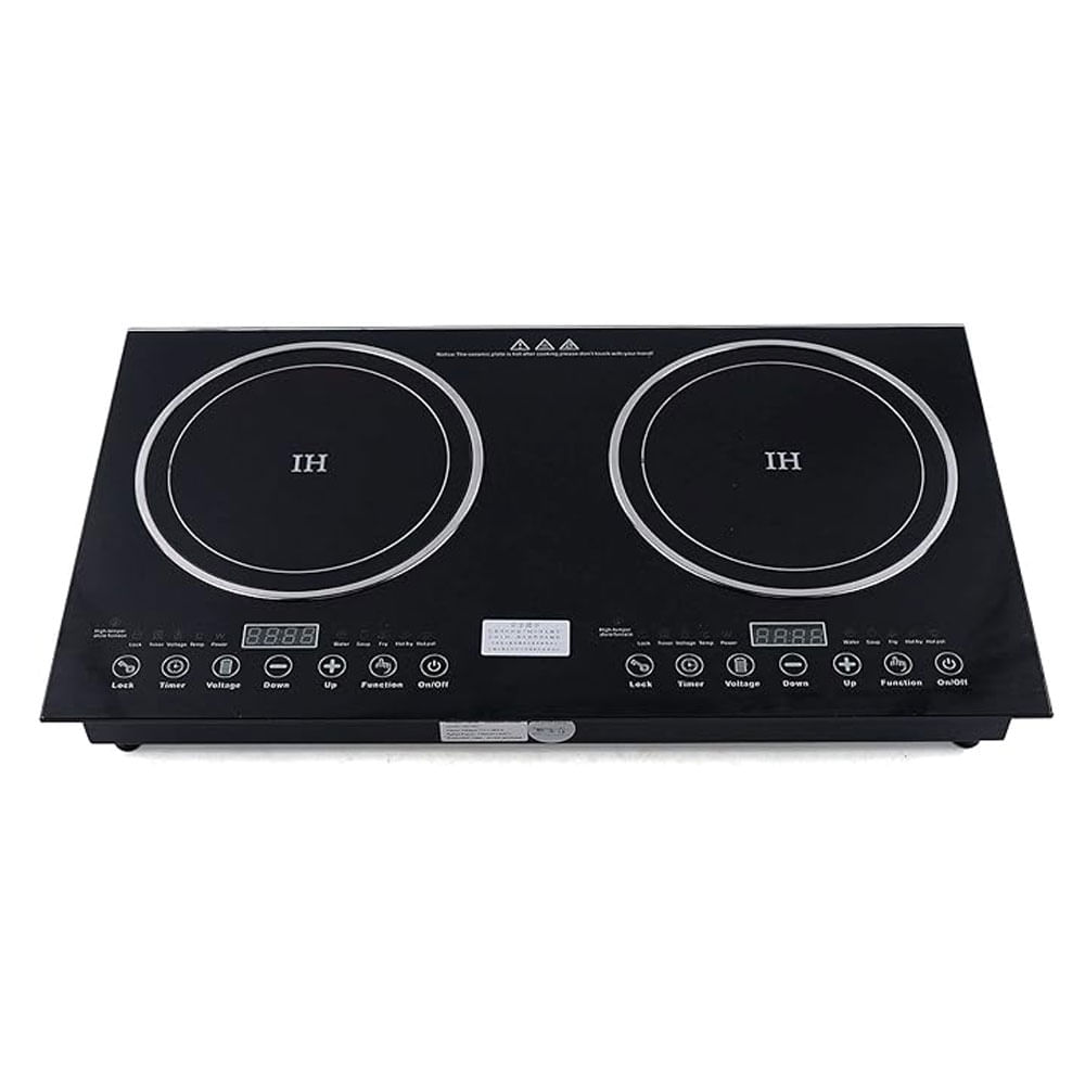 Estufa Induccion Portatil Digital 2 Puestos Control Independiente Tactil 1200W