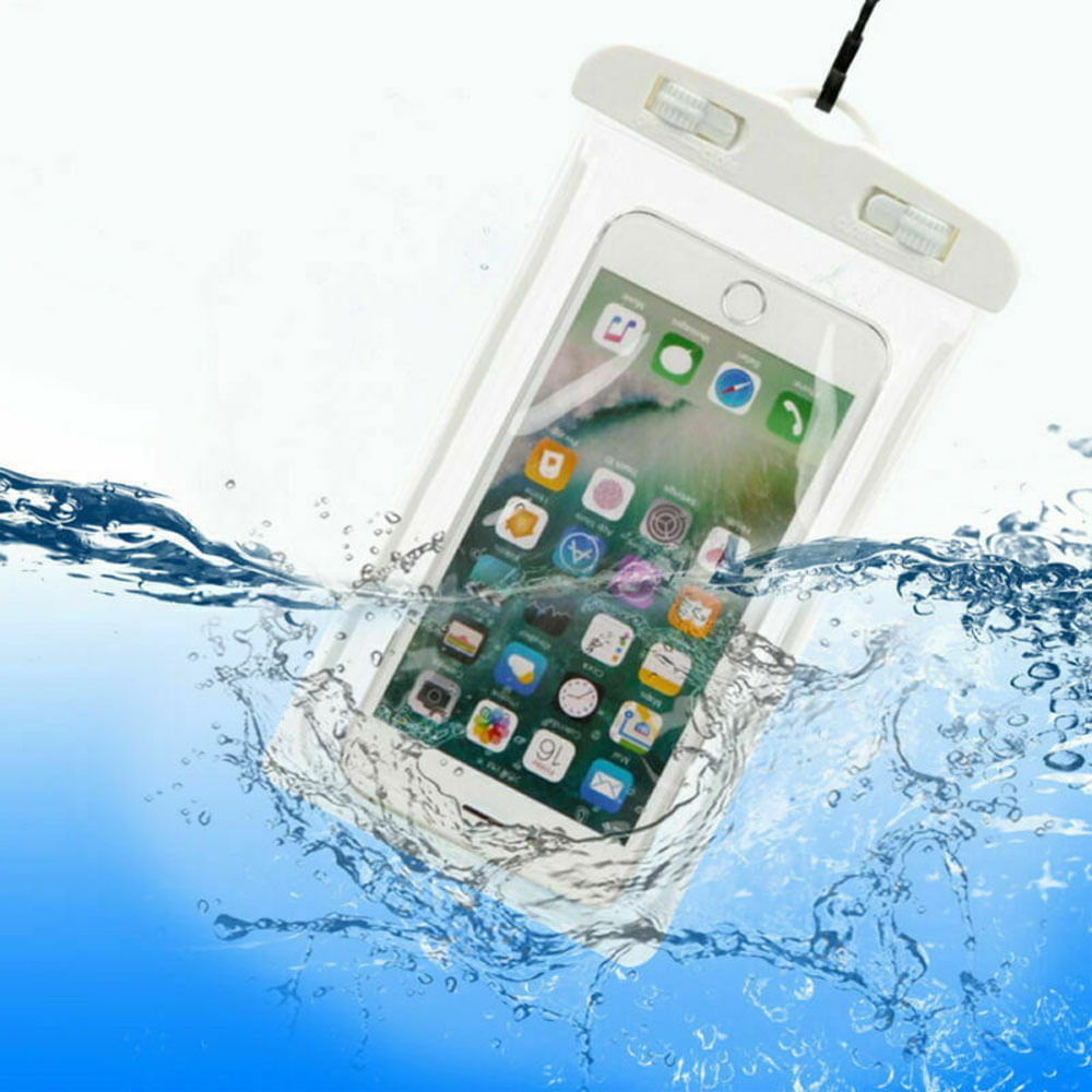 Estuche Funda Celular Impermeable Blanco Contra Agua Sencilla Forro
