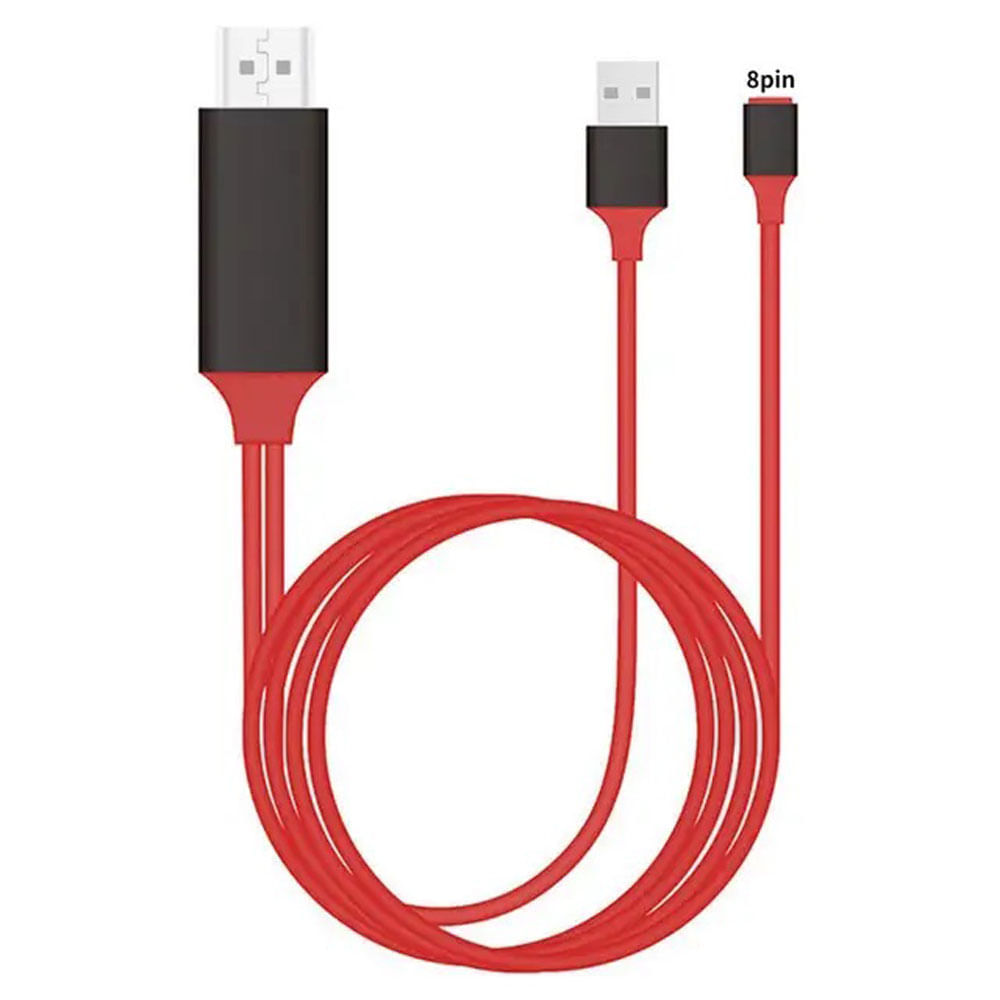 Cable MHL Universal USB HDMI 3 En 1 Celular Convertidor Plug Rojo