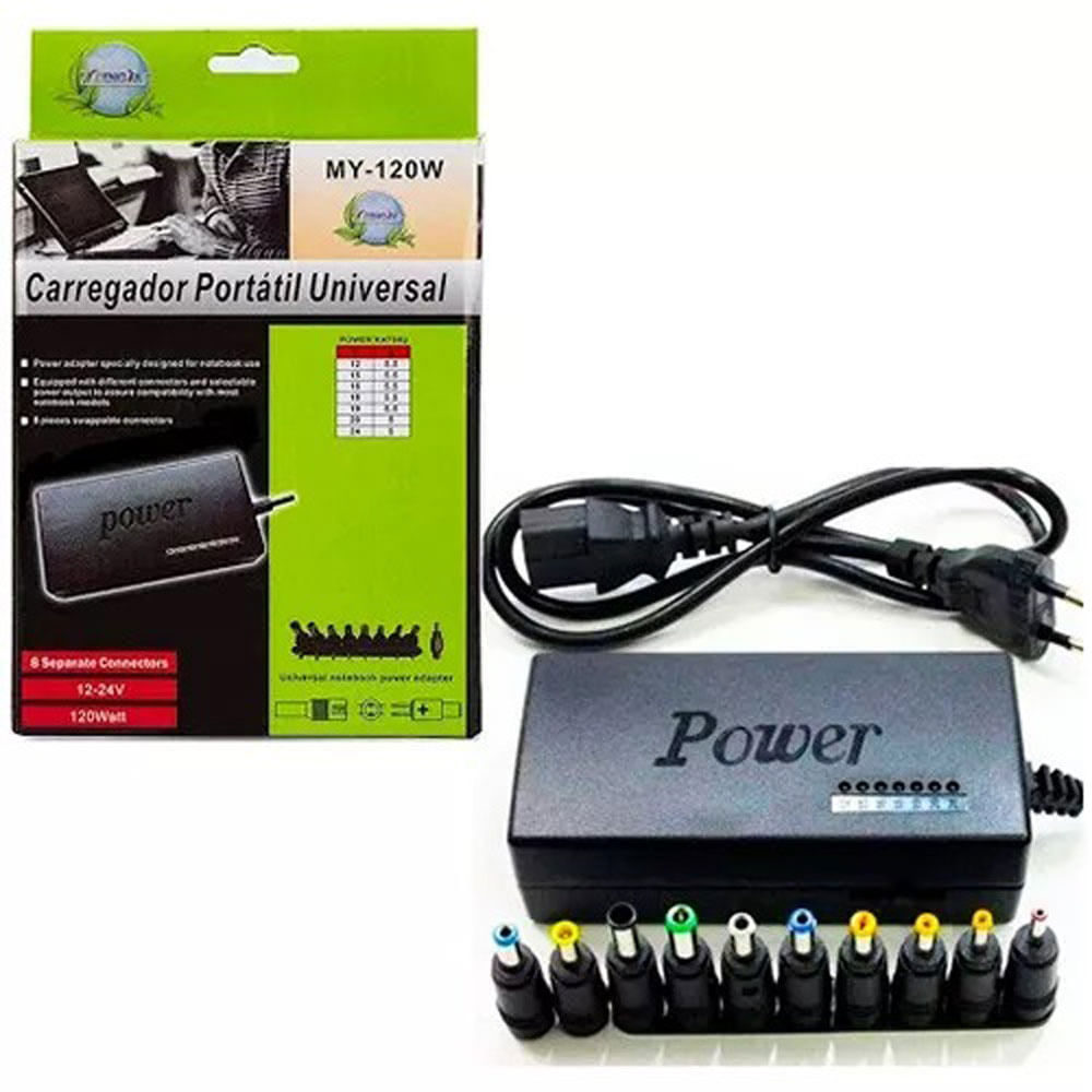 Cargador PC Universal 11 Puntas Portátil Pared Alámbrico Adaptador PC