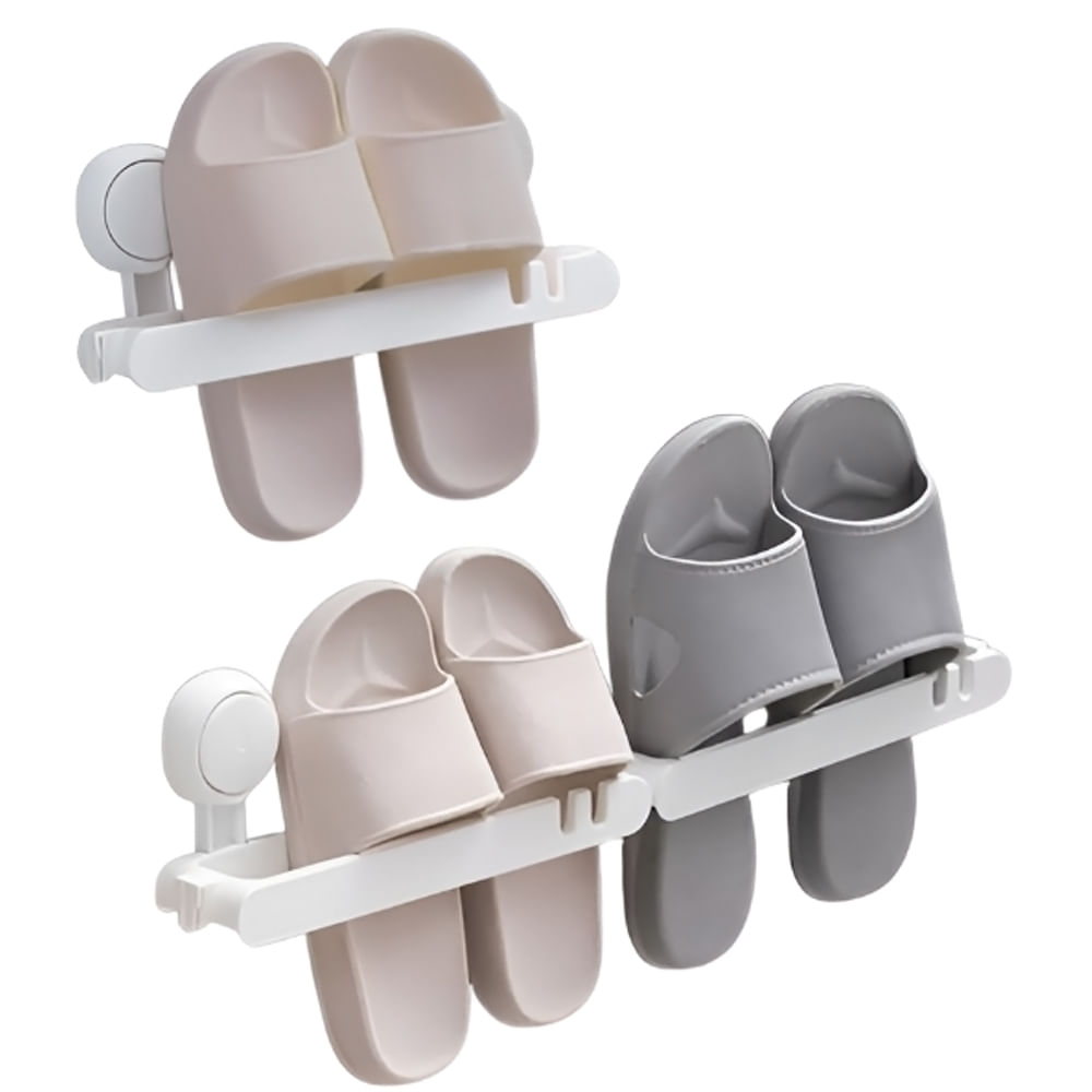 Organizador Par Zapatos Adhesivo Estante Pared Resistente Versatil