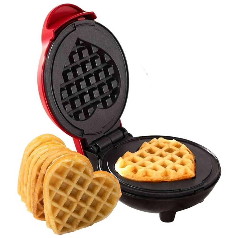 Mini Wafflera Pequeña Electrica Antiadherente Waflera Corazon