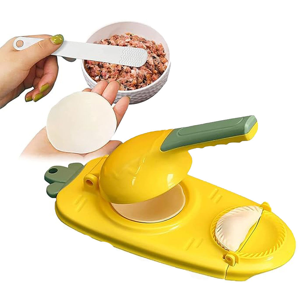 Molde 2 En 1 Empanadas Dumpling Prensa Manual Multifuncional Amarillo