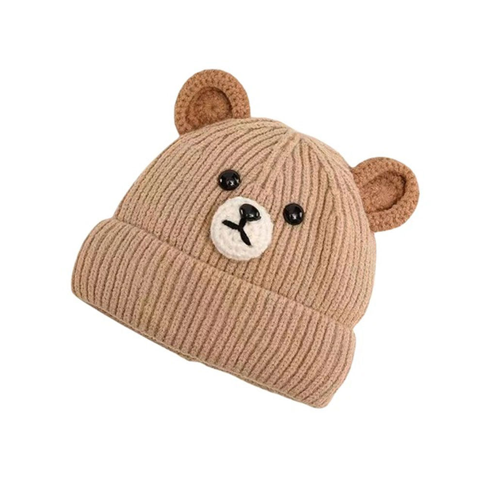 Gorro Infantil Lana Invierno Multiestilos Niños Niñas Oso Cafe