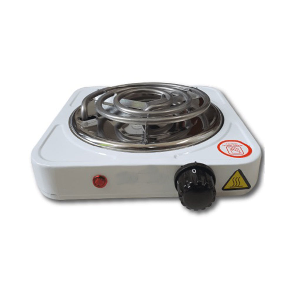 Estufa Eléctrica Parrilla 1 Puesto 1000W Blanco  Diseño Compacto