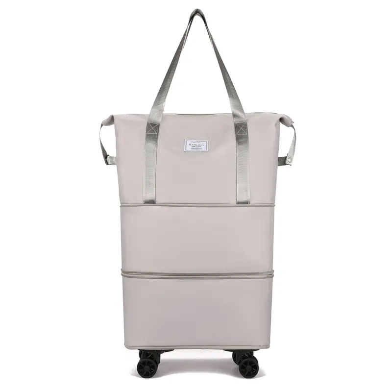 Maleta Plegable Morral Equipaje Ruedas Viaje Versatil Gris MT203