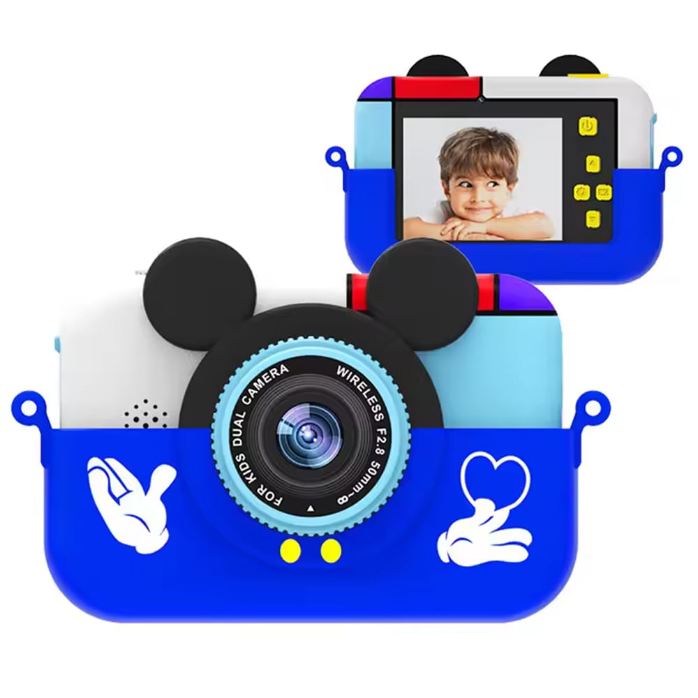 Camara Digital Fotos Niños Juguete Orejas Animadas Azul