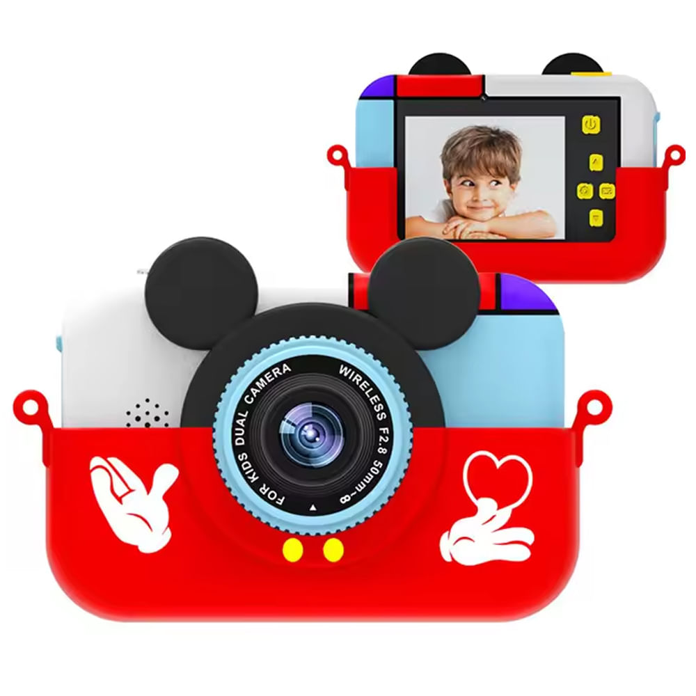Camara Digital Fotos Niños Juguete Orejas Animadas Rojo