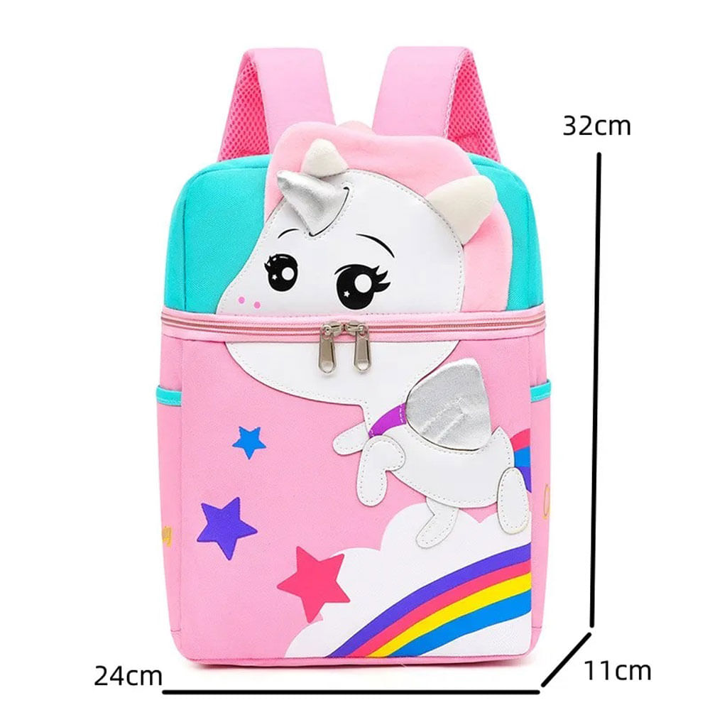Mini Maleta Mochila Infantil Dinujos Animados3D Animales Unicornio RS