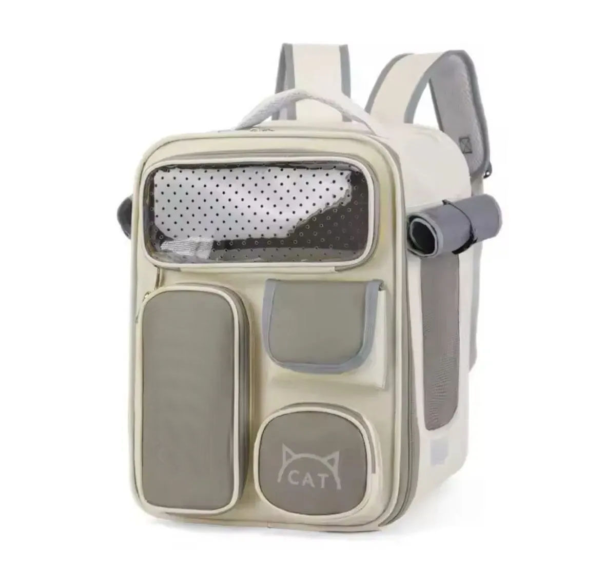 Maleta Neon Grande Mascotas Mochila Respirable Gatos Gris