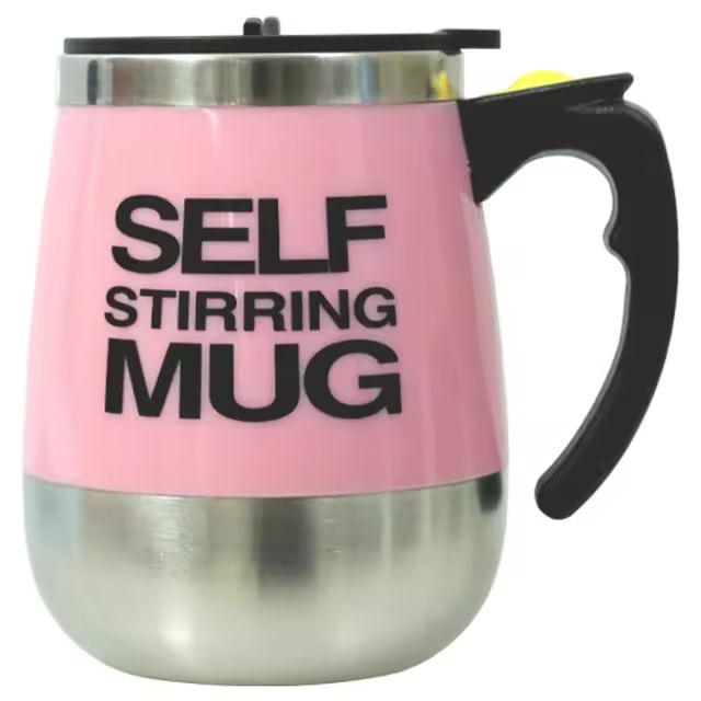 Vaso Mug Batidor Taza Mezcladora Cafe Leche 450ml Electrico Rosado
