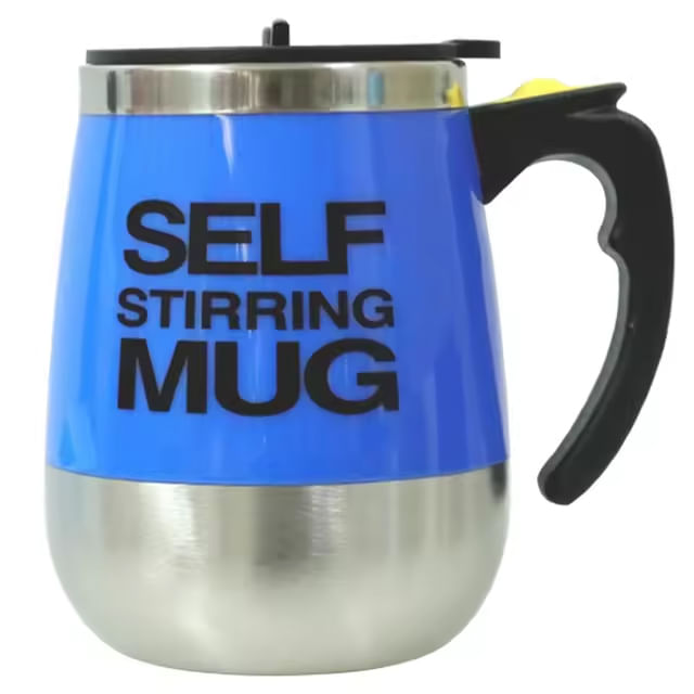 Vaso Mug Batidor Taza Mezcladora Cafe Leche 450ml Electrico Azul