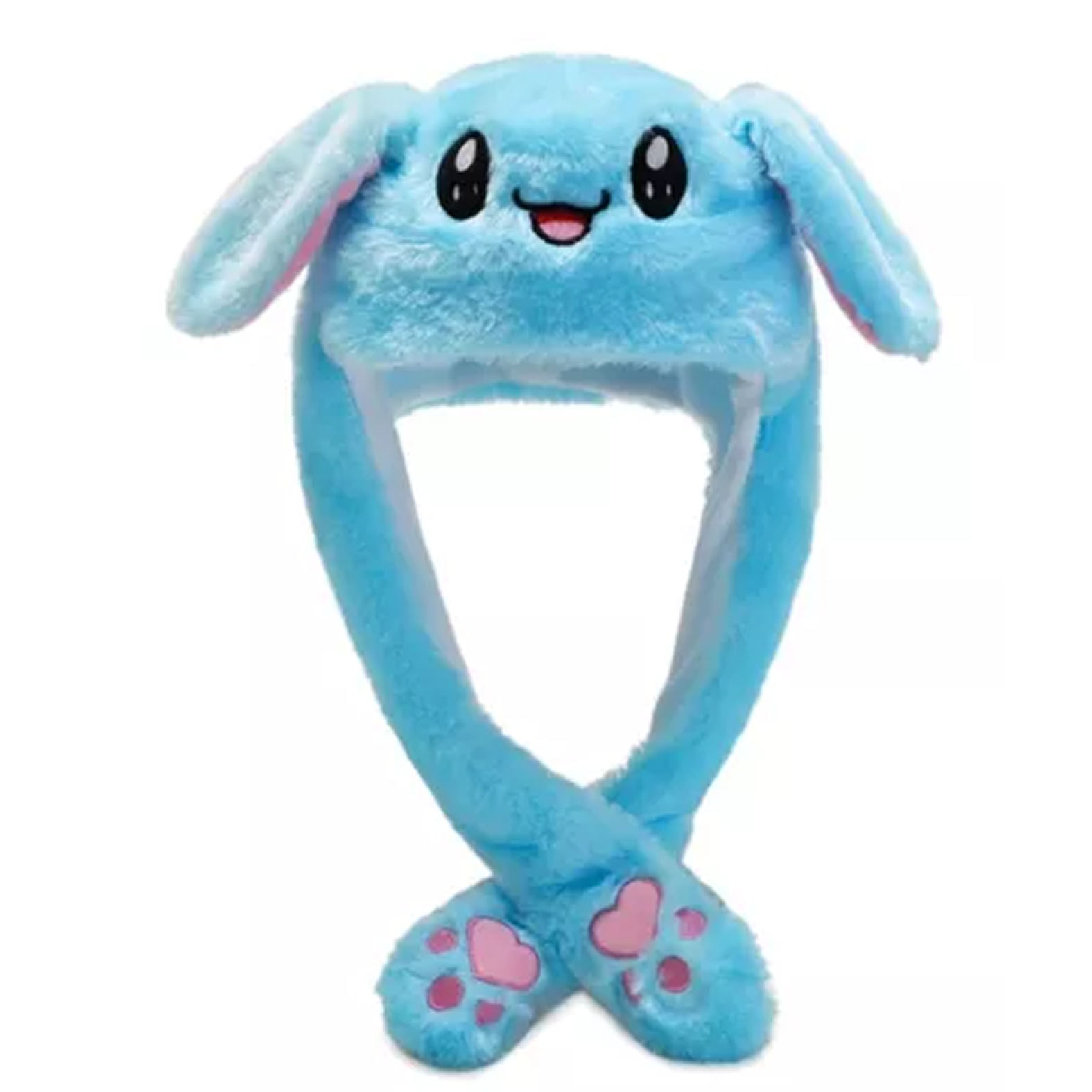 Gorro Conejito Orejas Moviles Ilumincacion LED Sombrero Peluche Azul