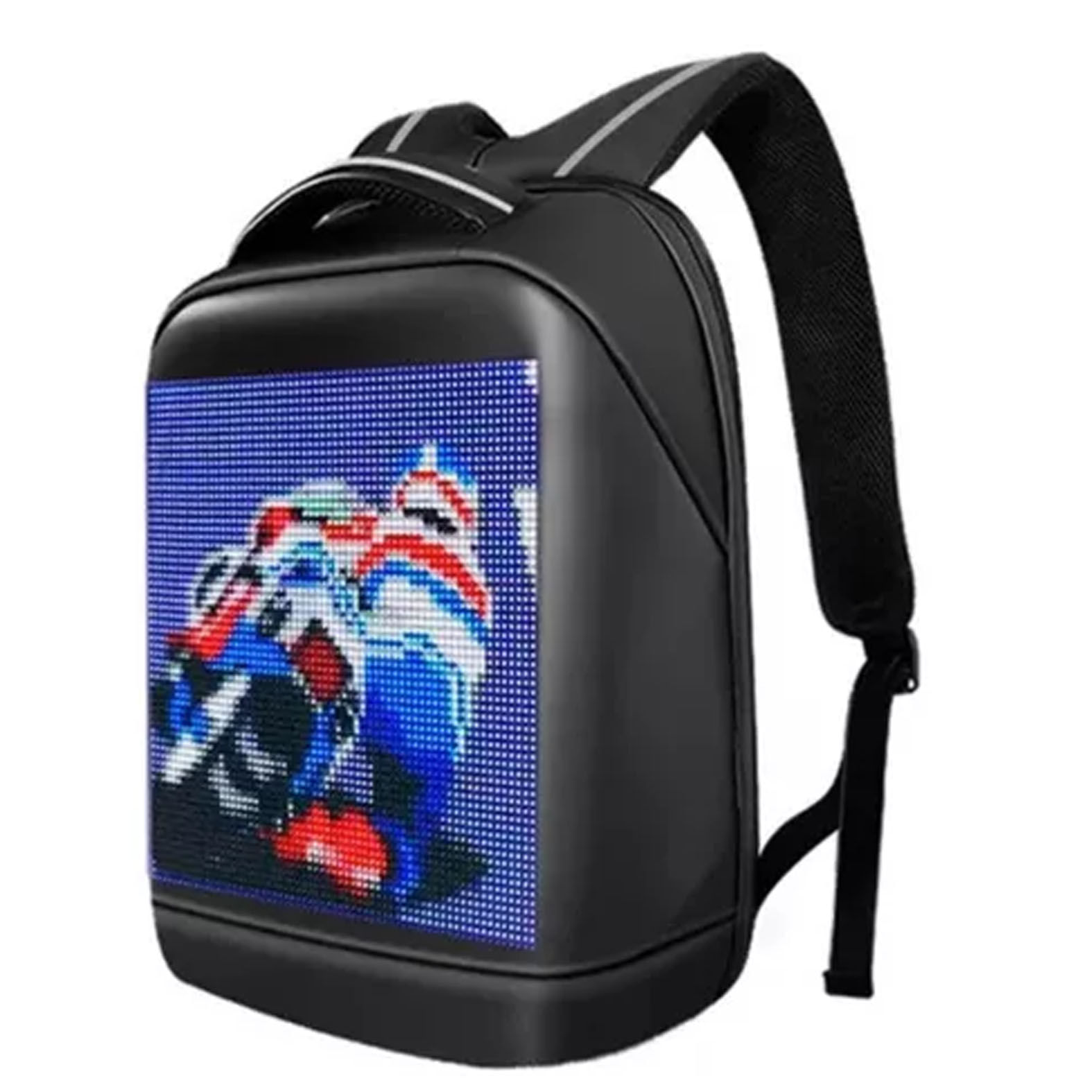 Maleta Inteligente Bluetooth Panel LED Morral Impermeable App Negro