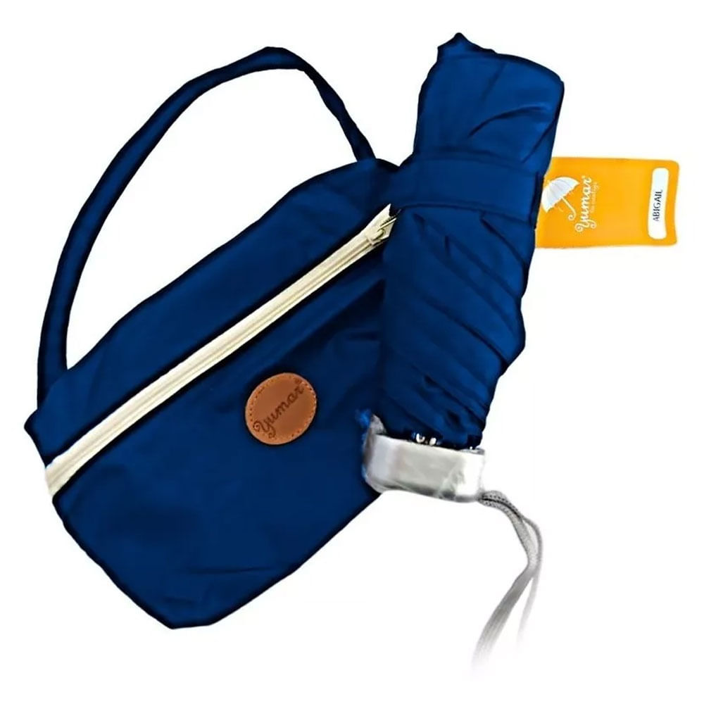 Mini Sombrilla Paraguas Personal Forro Bolso Lluvia Azul