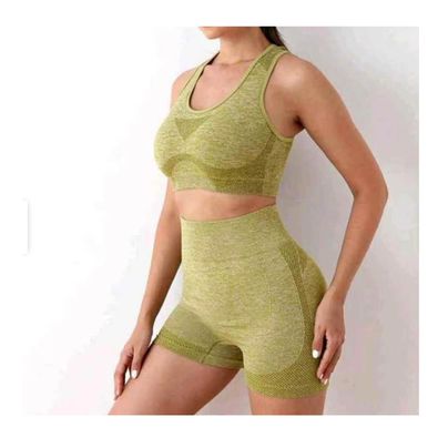 Conjunto Licra Deportivo Yoga Gimnasio Push Up Talla Unica - Verde