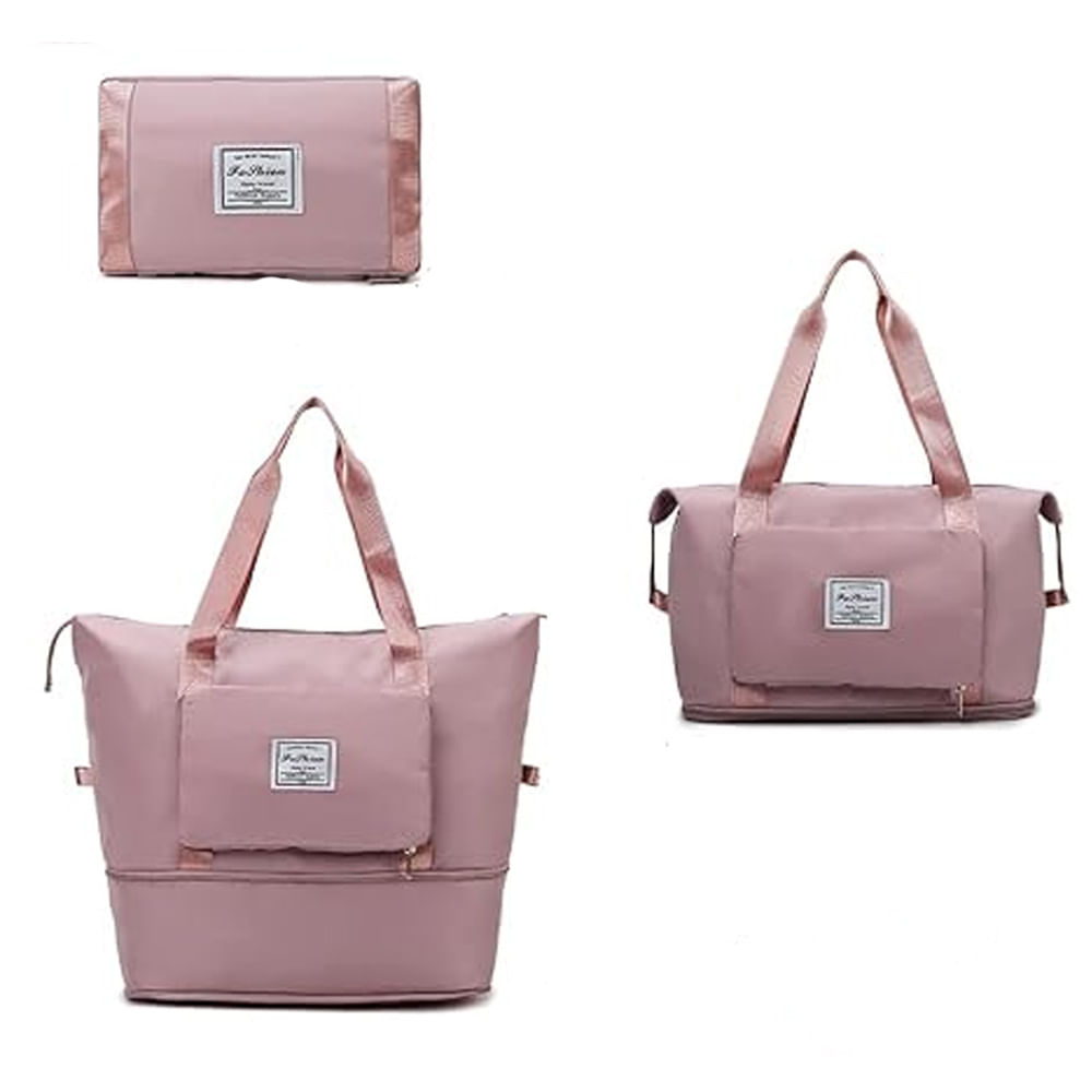 Maleta Bolso Viajero Plegable Expandible Multi Proposito Rosa