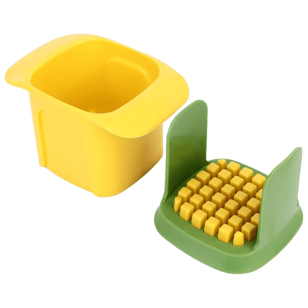 Pica Todo Cortador Verduras Acero Inoxidable Compacto Amarillo Verde