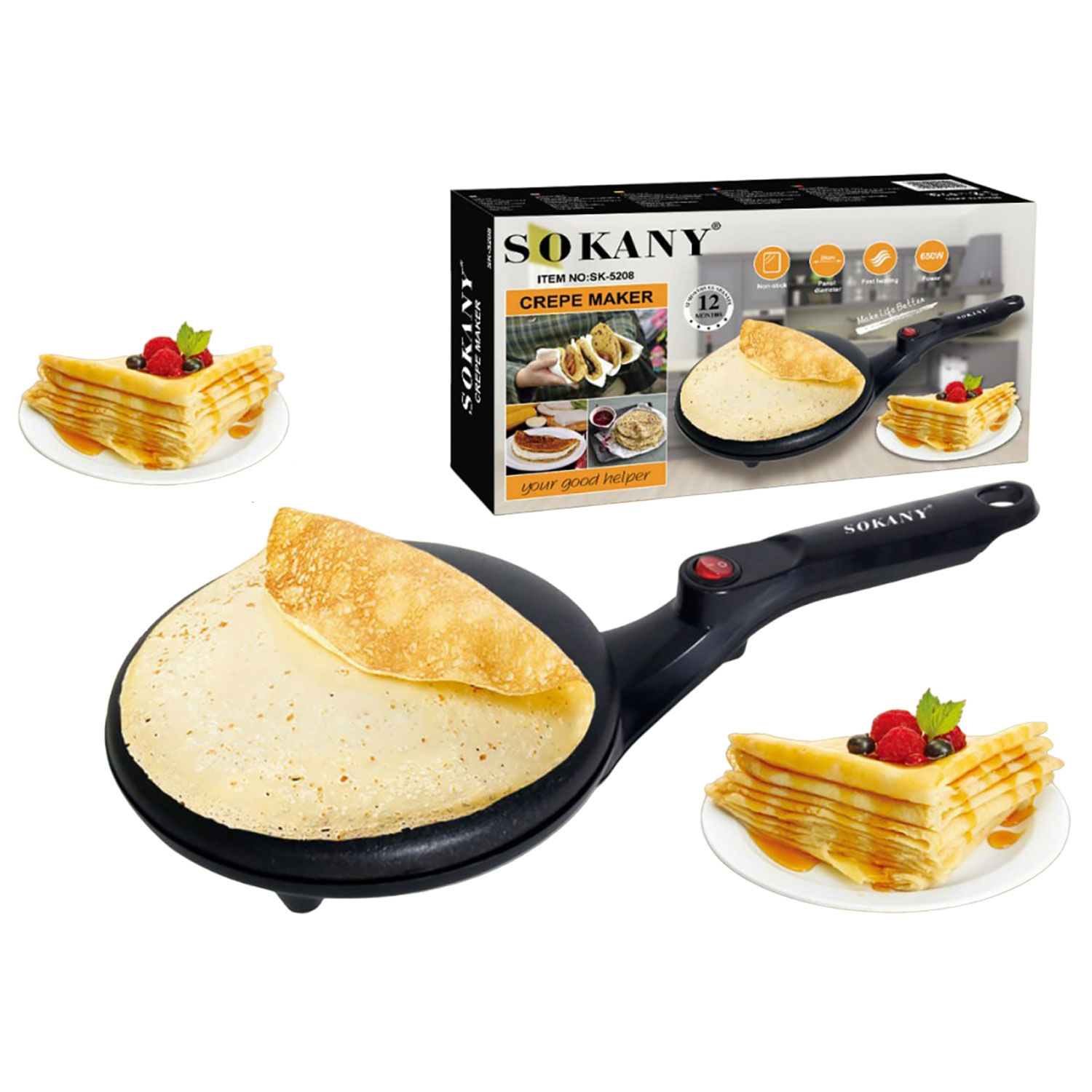 Maquina Electrica Crepes Antiadherente Crepas Plancha Tortillas