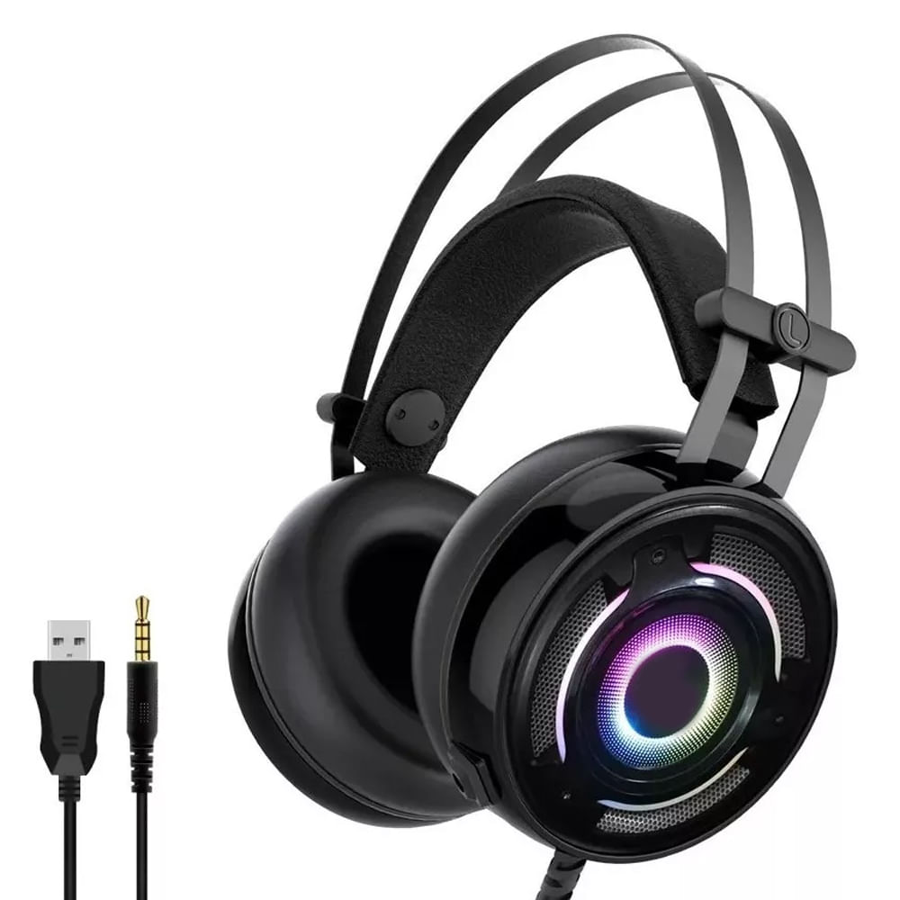 Audifonos Balaca Gamer Pc Rgb Microfono Reduccion Ruido Ajuste Volumen