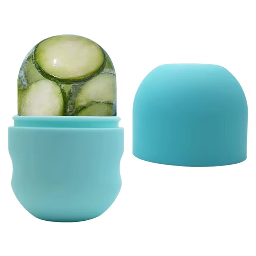 Rodillo Facial Hielo Silicona Reutilizable Piel Belleza Facial Azul