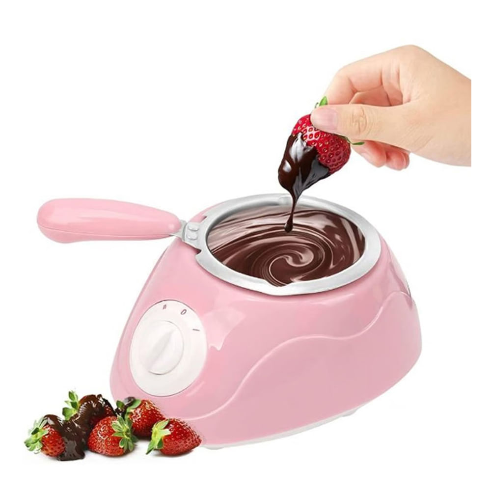 Fundidora Olla Chocolatera Eléctrica Mini Rosada Capacidad 250ml