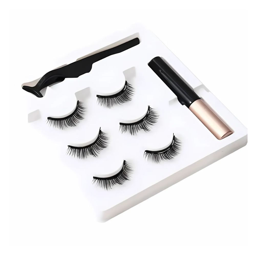 Kit Pestañas Magneticas 3D Reutilizables Impermeable Facil