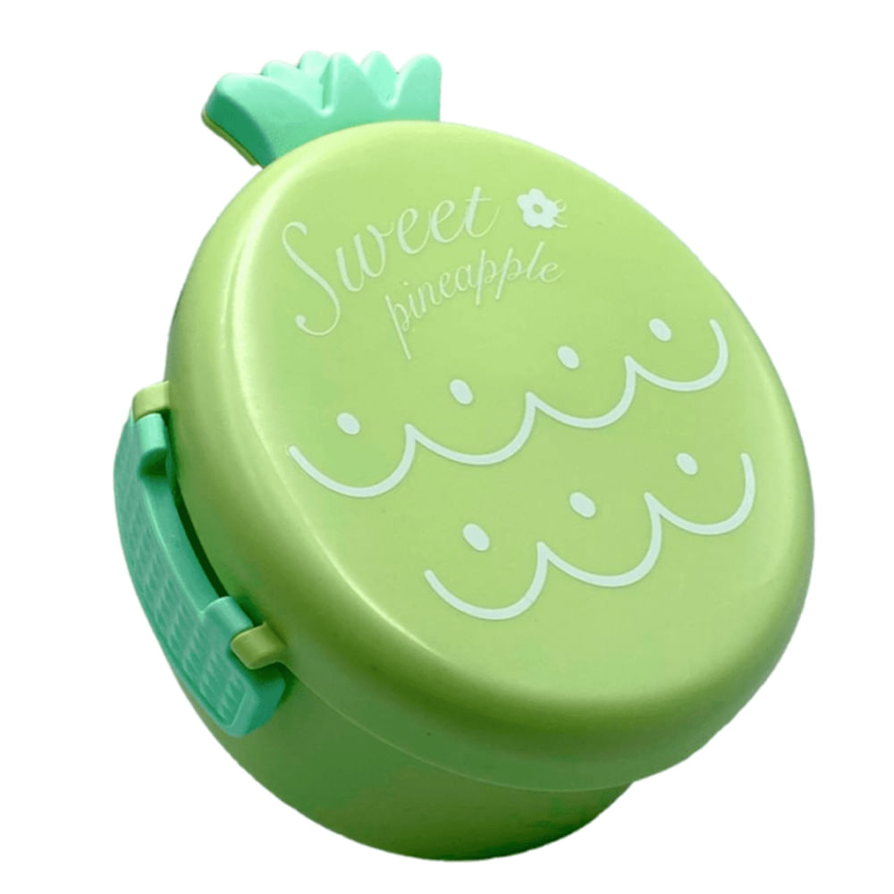 Lonchera Porta Comida Termico Resistente Fiambrera Cuchara Piña Verde