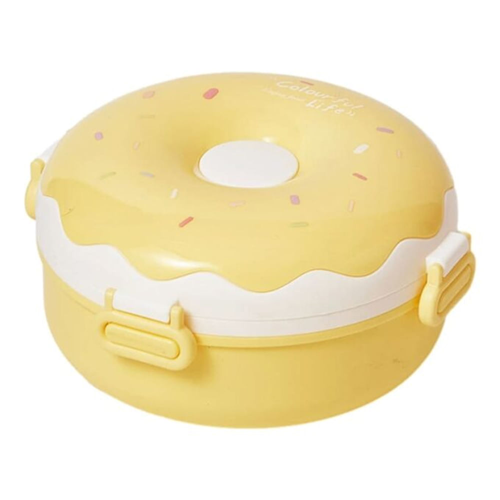 Lonchera Porta Comida Termico Versatil 3 Compartimientos Dona Amarillo