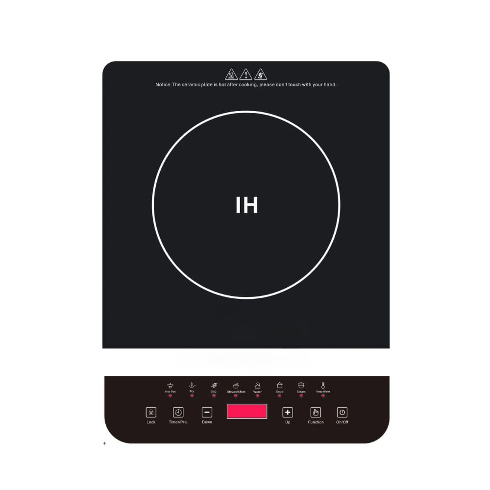 Estufa Electrica Induccion Puesto Nueve Niveles 1000W Negra 110V