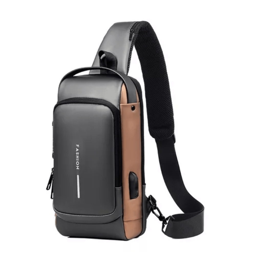Bolso Cruzado Antirrobo Impermeable Moda Urbana Diario Moto Negro Cafe