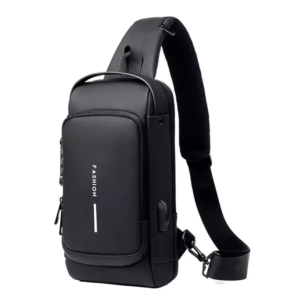 Bolso Cruzado Antirrobo Impermeable Moda Urbana Diario Moto Negro