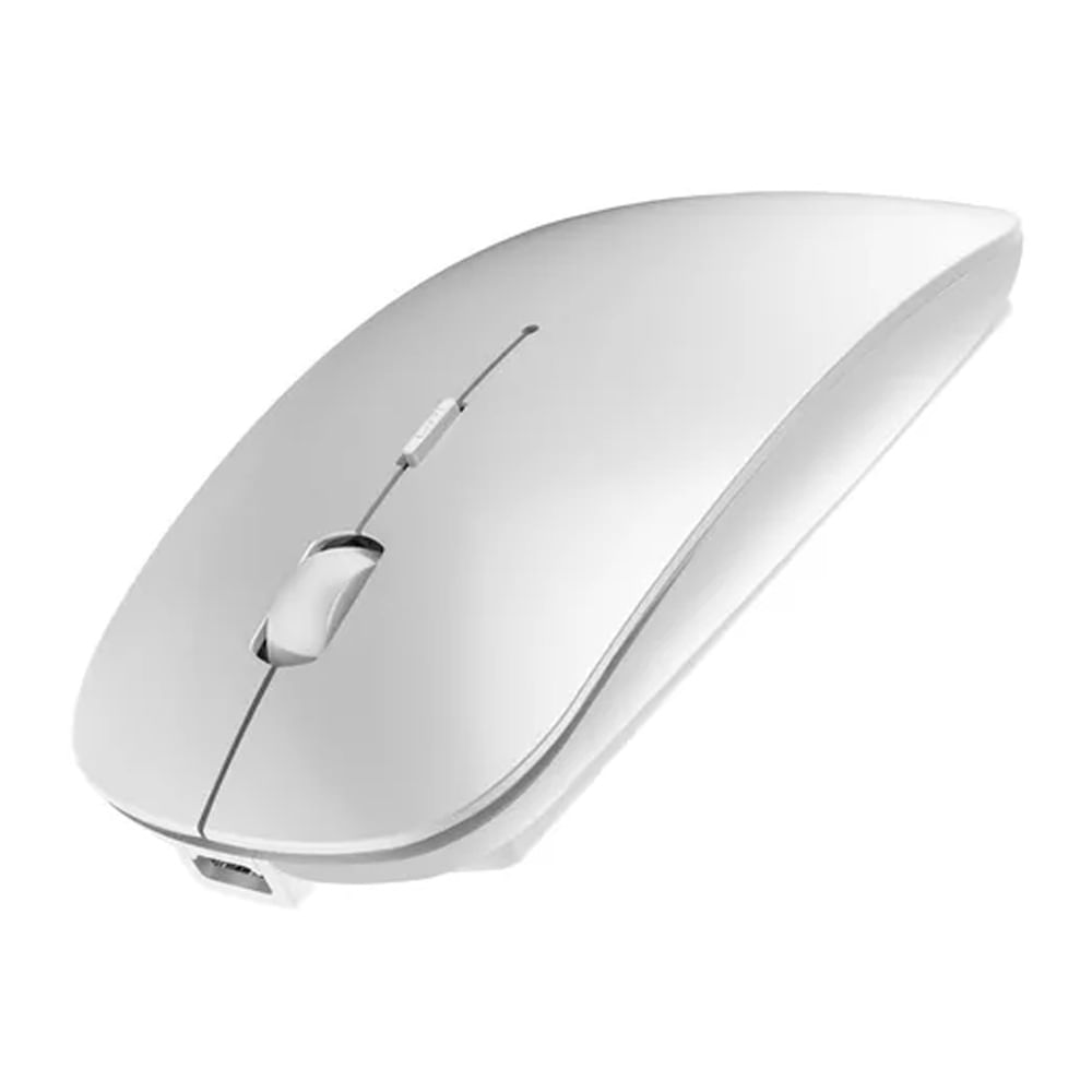 Mouse Inalambrico Ergonomico Liviano Color Plata Recargable