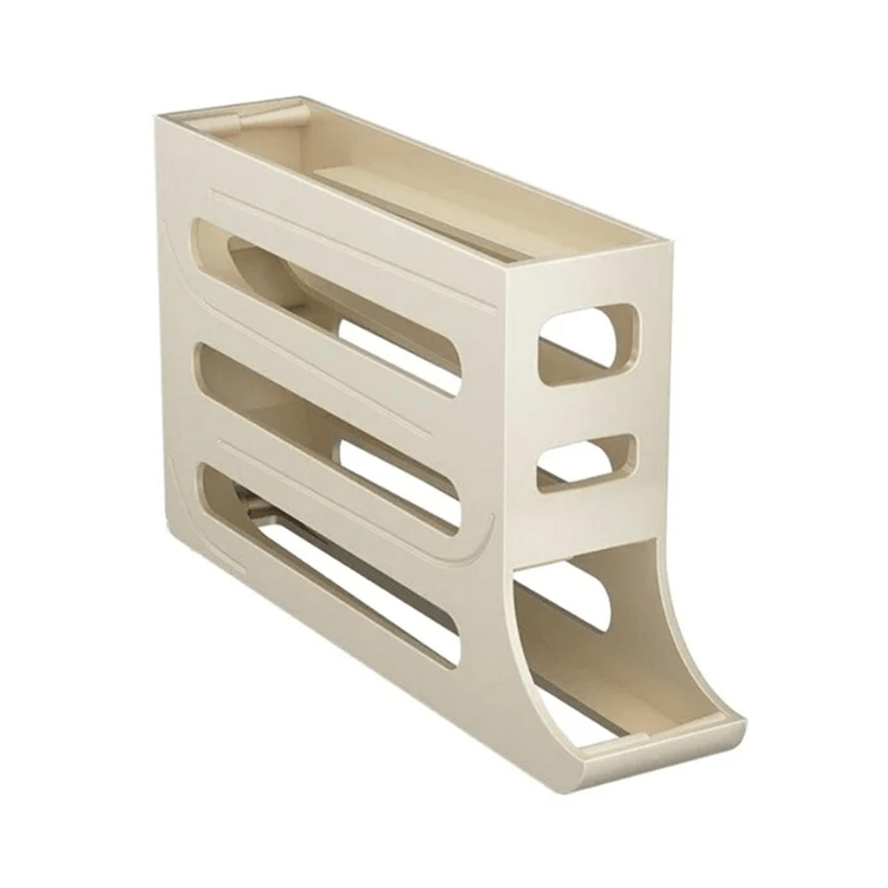 Organizador Huevos Automatico Apilable Nevera Alacena 3 Niveles Beige