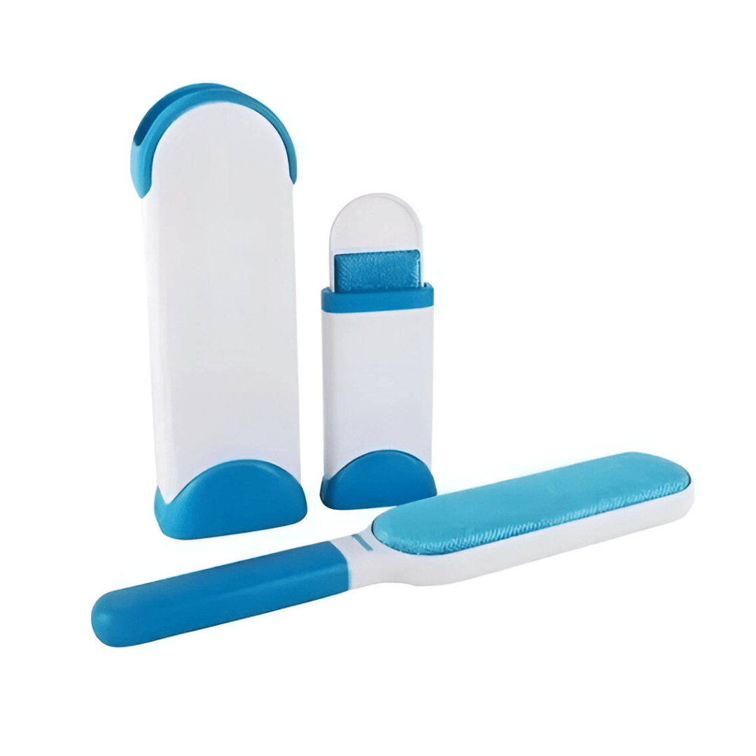 Set Quitapelusas Removedor Pelos Cepillo Doble Cara Base Autolimpiante