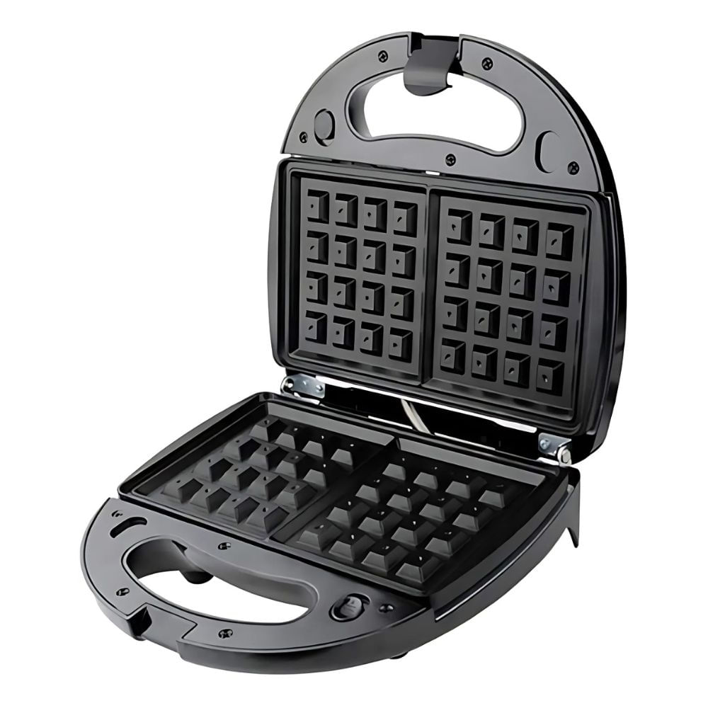 Waflera Doble Antiadherente Negra Compacta Control Automatico