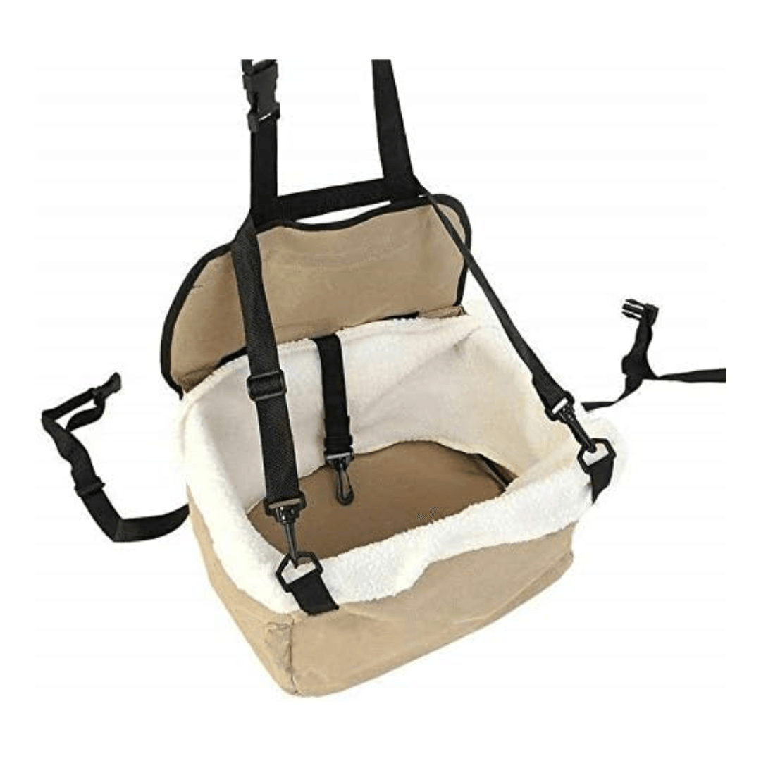 Bolso Cesta Asiento Mascotas Plegable Cinturon Viaje Perro Gato Beige