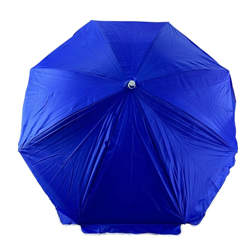 Parasol 280cm Doble Tela Varilla Metalica Filtro Solar Azul