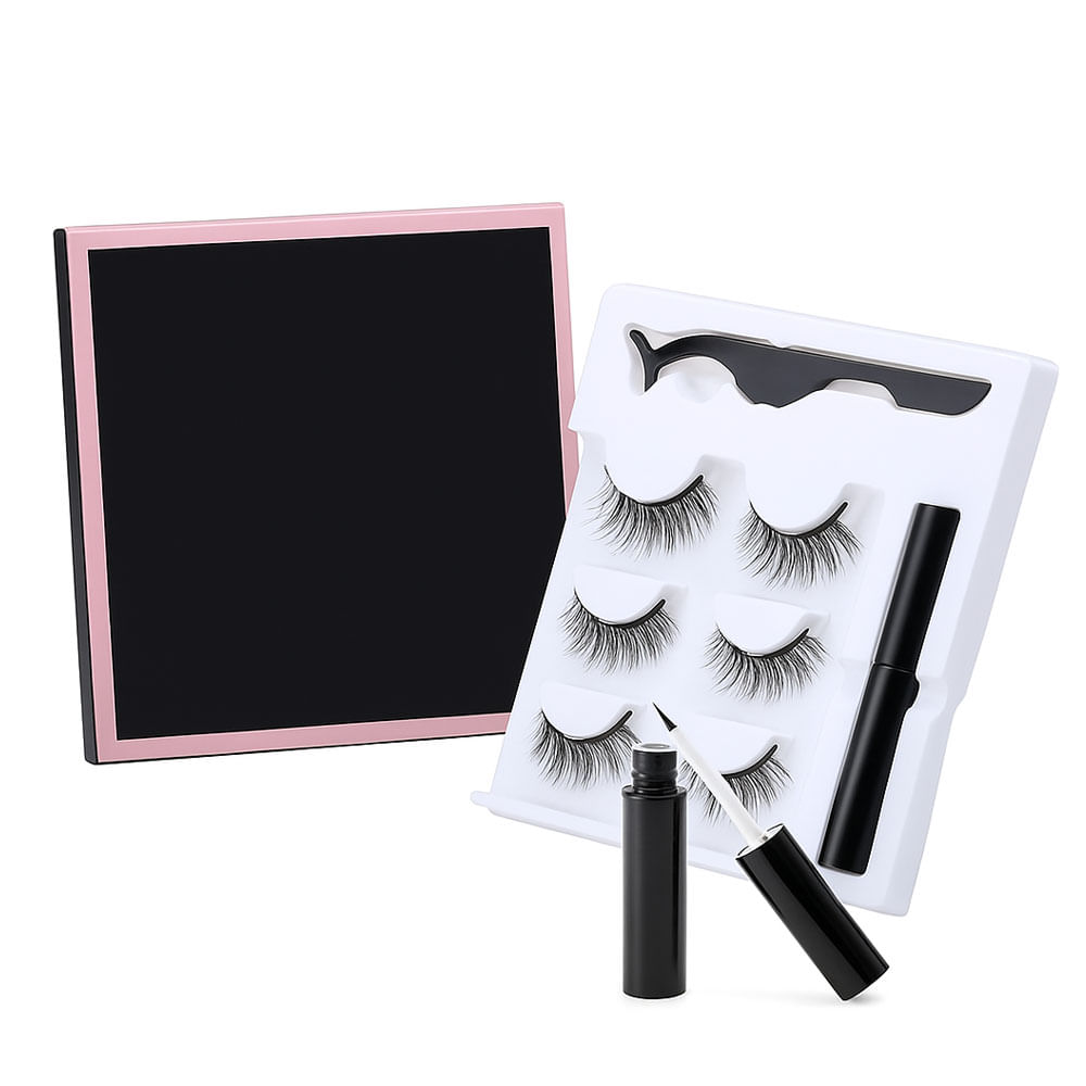 Kit pestañas Magneticas Postizas + Delineador Reutilizable
