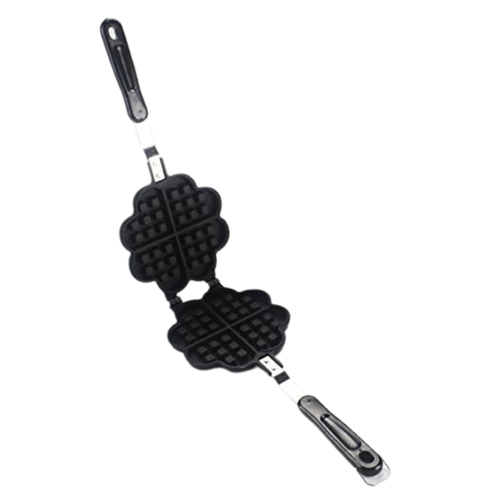 Sarten Waflera Corazon Antiadherente Mango Ergonómico Hierro Fundido