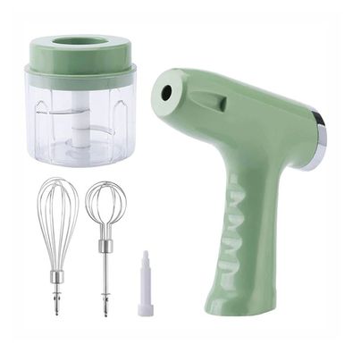 Picador Electrico Verduras Batidor Mano Huevo Mezclador Multiuso Verde