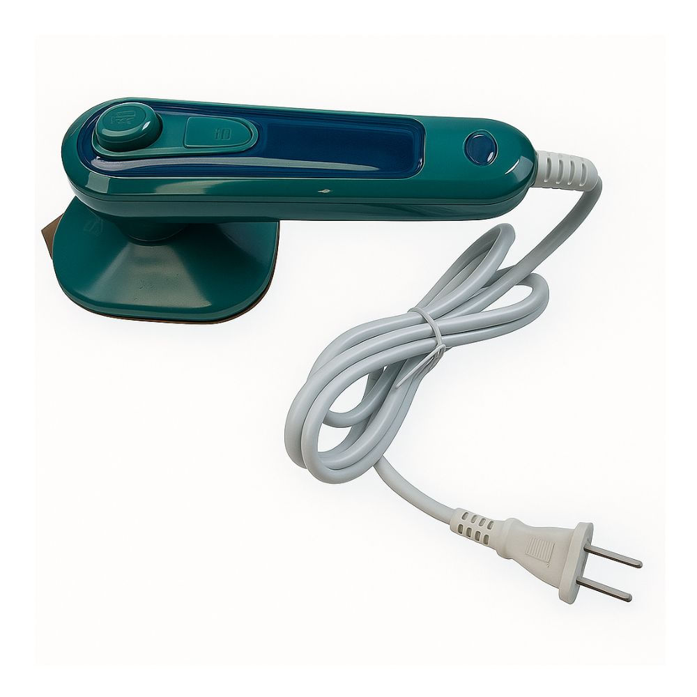 Plancha Ropa Portatil Viaje Vapor Antiadherente Compacta Liviana Verde