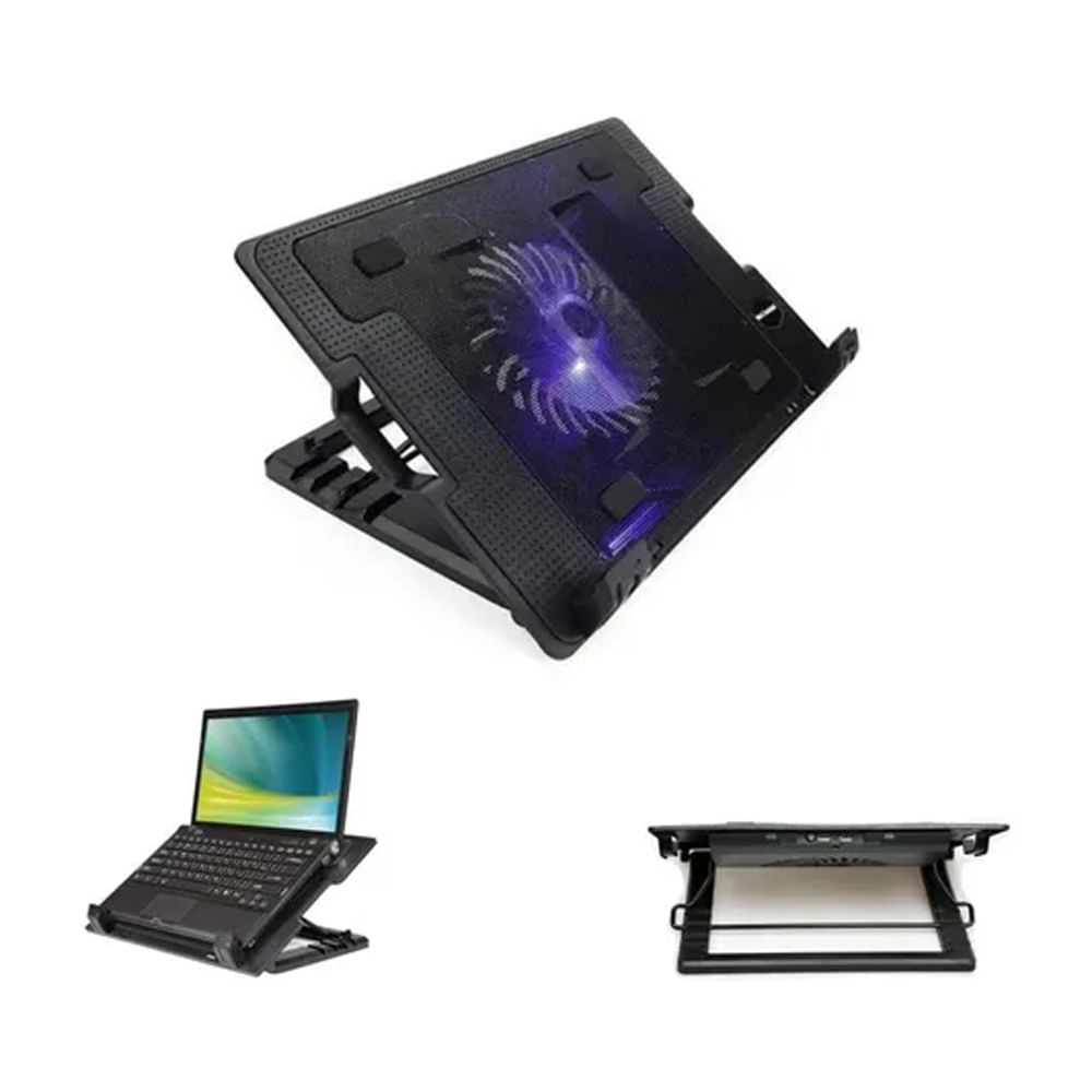 Base Refrigerante Pc Portatil Graduable 5 Niveles 1 Ventilador