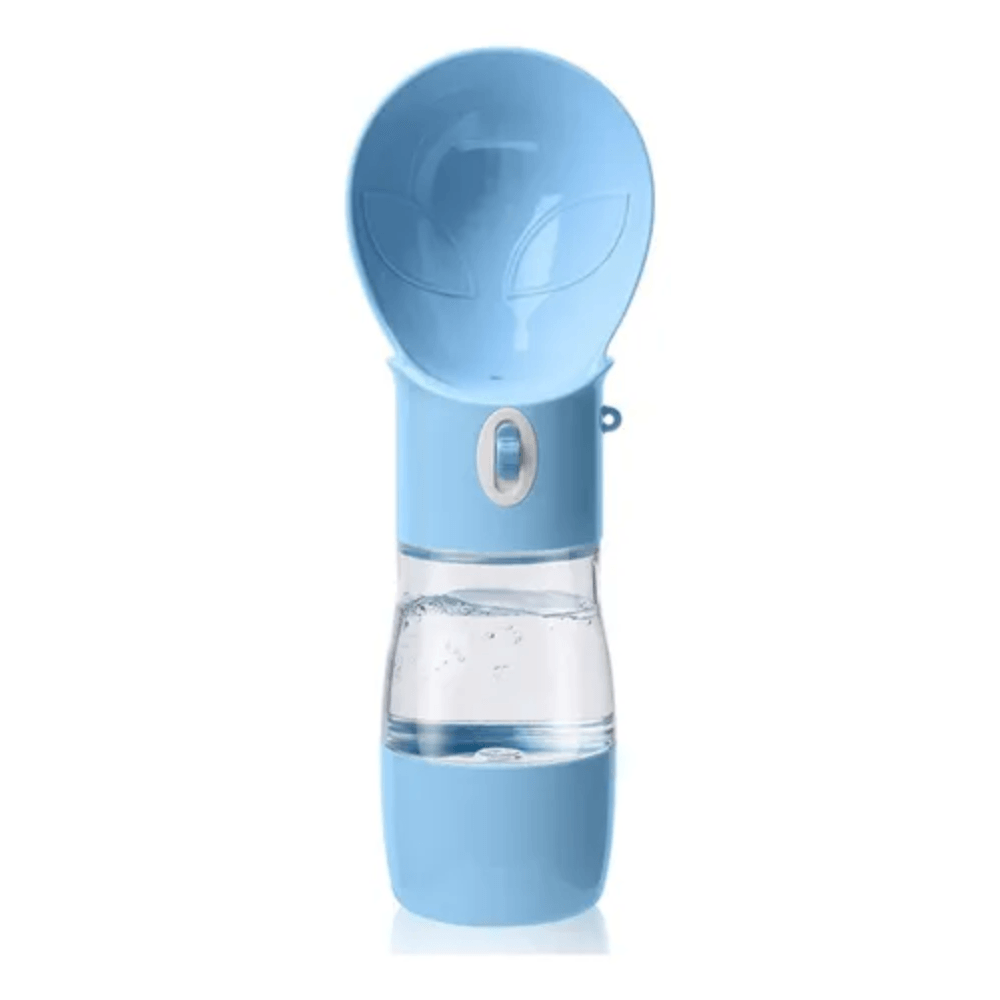 Dispensador Portatil Plegable Agua Perros Gatos Boton Flujo Azul