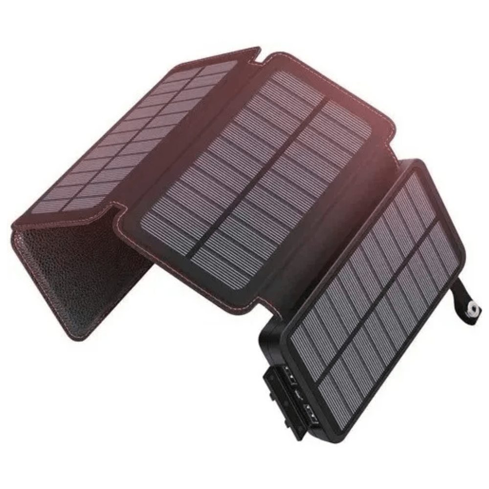 Power Bank Cargador Solar Plegable Puertos USB Celulares Tablets 4 Paneles