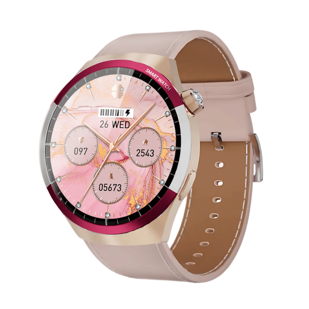 Reloj Inteligente Bluetooth Asistente Voz Compatibilidad Multiplataforma Correa Rosada